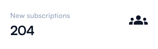 New subscriptions - 204